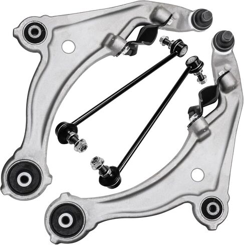 Detroit Axle - 4pc مجموعة أذرع التحكم الخلفية لـ 99-04 Jeep Grand Cherokee 1999 2000 2001 2002 2003 ، 2 ذراعي التحكم السفلية ، 1 ذراع التحكم العلوي ، مفصل الكرة العلوي ، بديل in Kuwait
