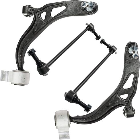 Detroit Axle - 4pc مجموعة أذرع التحكم الخلفية لـ 99-04 Jeep Grand Cherokee 1999 2000 2001 2002 2003 ، 2 ذراعي التحكم السفلية ، 1 ذراع التحكم العلوي ، مفصل الكرة العلوي ، بديل in Kuwait