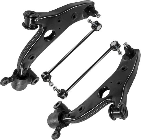 Detroit Axle - 4pc مجموعة أذرع التحكم الخلفية لـ 99-04 Jeep Grand Cherokee 1999 2000 2001 2002 2003 ، 2 ذراعي التحكم السفلية ، 1 ذراع التحكم العلوي ، مفصل الكرة العلوي ، بديل in Kuwait