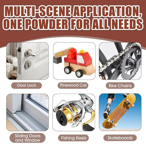 Graphite Lubricant for Door Lock, Dry Graphite Lubricants - 100ml Dry Powder Lubricant for Sticky Locks, Eliminates Jamming & Noise Long-Lasting Protection in Kuwait