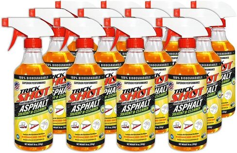 Trick Shot Asphalt Solvent and Cleaner - USDA Biobased Industrial Degreaser for Paving Equipment & Tools, Heavy Duty Formula, Food Grade Tar Remover & Bitumen Remover, Made in USA - 16 Fl Oz in Kuwait