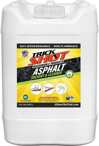 Trick Shot Asphalt Solvent and Cleaner - USDA Biobased Industrial Degreaser for Paving Equipment & Tools, Heavy Duty Formula, Food Grade Tar Remover & Bitumen Remover, Made in USA - 16 Fl Oz in Kuwait