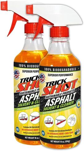 Trick Shot Asphalt Solvent and Cleaner - USDA Biobased Industrial Degreaser for Paving Equipment & Tools, Heavy Duty Formula, Food Grade Tar Remover & Bitumen Remover, Made in USA - 16 Fl Oz in Kuwait