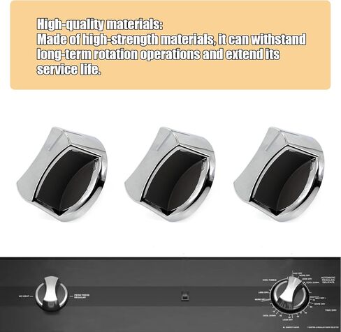 3 Pack 806597 Dryer Knob Replacement for Speed Queen Washer & Dryer – Replacement for AP6339803 PS16995756 4961989 352806597 – Chrome Control Knobs for Models AWN43RSN115CW01 AFN50RSP115TW01 in Kuwait