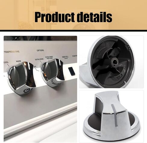 3 Pack 806597 Dryer Knob Replacement for Speed Queen Washer & Dryer – Replacement for AP6339803 PS16995756 4961989 352806597 – Chrome Control Knobs for Models AWN43RSN115CW01 AFN50RSP115TW01 in Kuwait