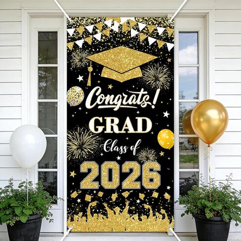 2025 Graduation Door Cover 3x6 ft Maroon Congrats Grad Banner Class of 2025 Porch Sign for Graduation Decorations (Maroon, 35x70'') in Saudi Arabia