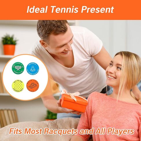 NIIIYTYB 4 Pcs Tennis Racquet Dampeners Funny Unique Silicone Dampener Tennis Dampers Racket Vibration Dampeners Fun Tennis Racket Dampers with Words Shock Absorbing Tennis Accessories in Saudi Arabia