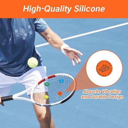 NIIIYTYB 4 Pcs Tennis Racquet Dampeners Funny Unique Silicone Dampener Tennis Dampers Racket Vibration Dampeners Fun Tennis Racket Dampers with Words Shock Absorbing Tennis Accessories in Saudi Arabia