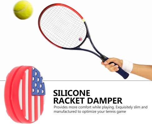 Partykindom 6Pcs American Flag Tennis Racket Dampeners Shock Absorbers Vibration Dampeners for Tennis Racquet Accessories in Saudi Arabia