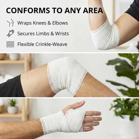 CareStock Gauze Rolls Bandage [Pack of 100] 4.5 in x 4.1 yds, Non-Sterile, Rolled Cotton Dressing, First Aid Wrap, Medical Grade Supplies in Kuwait