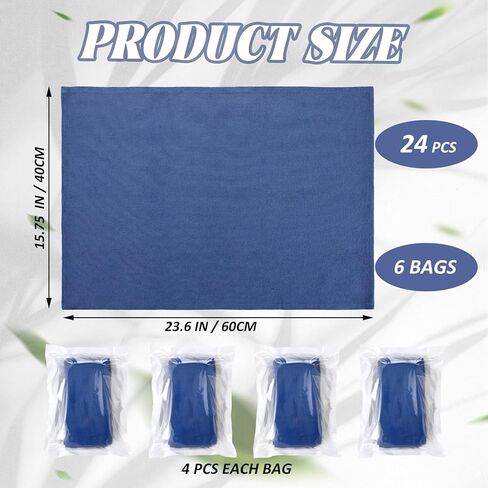 24 Pcs Disposable Surgical Towels for Cleaning Huck Towels 15.8 x 23.6'' Blue Highly Absorbent Cotton Cleaning Cloths for Home Multi Purpose in Saudi Arabia