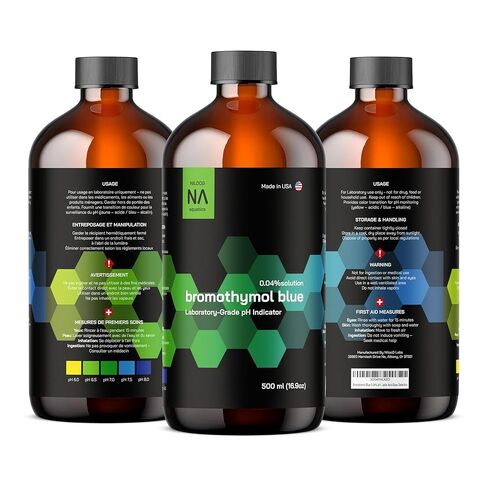 مؤشر درجة حموضة بروموثيمول الأزرق 0.04% - 500 مل - مسحوق عالي النقاء من الدرجة المعملية - استخدام علمي وتعليمي - اكتشاف موثوق للحمض والقاعدة in Kuwait