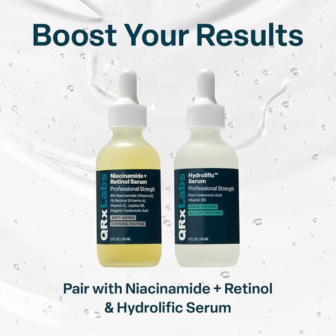 QRxLabs Peptide Complex Face Serum - Firming Collagen Peptide Serum - Antiaging Skincare Gel with Hydrating Hyaluronic Acid with Chamomile Extract - Unscented Gel, 1 Fl Oz in Kuwait