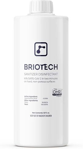 BRIOTECH Sanitizer Disinfectant Hypochlorous, Kill 99.99% of Viruses & Bacteria, Control Mold, Eliminate Odor, Gentle for Nursery & Play Rooms, Food Contact Surface Sanitizer, 1 Gallon Refill in Saudi Arabia