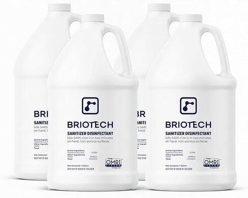 BRIOTECH Sanitizer Disinfectant Hypochlorous, Kill 99.99% of Viruses & Bacteria, Control Mold, Eliminate Odor, Gentle for Nursery & Play Rooms, Food Contact Surface Sanitizer, 1 Gallon Refill in Saudi Arabia