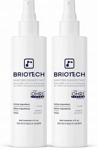 BRIOTECH Sanitizer Disinfectant Hypochlorous, Kill 99.99% of Viruses & Bacteria, Control Mold, Eliminate Odor, Gentle for Nursery & Play Rooms, Food Contact Surface Sanitizer, 1 Gallon Refill in Saudi Arabia