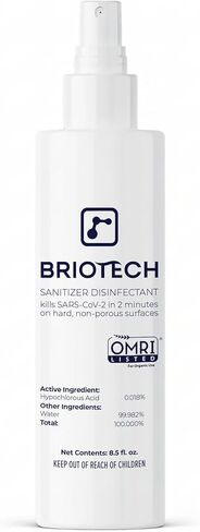 BRIOTECH Sanitizer Disinfectant Hypochlorous, Kill 99.99% of Viruses & Bacteria, Control Mold, Eliminate Odor, Gentle for Nursery & Play Rooms, Food Contact Surface Sanitizer, 1 Gallon Refill in Saudi Arabia