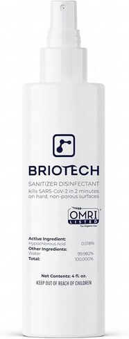 BRIOTECH Sanitizer Disinfectant Hypochlorous, Kill 99.99% of Viruses & Bacteria, Control Mold, Eliminate Odor, Gentle for Nursery & Play Rooms, Food Contact Surface Sanitizer, 1 Gallon Refill in Saudi Arabia