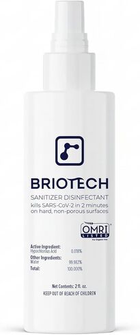 BRIOTECH Sanitizer Disinfectant Hypochlorous, Kill 99.99% of Viruses & Bacteria, Control Mold, Eliminate Odor, Gentle for Nursery & Play Rooms, Food Contact Surface Sanitizer, 1 Gallon Refill in Saudi Arabia