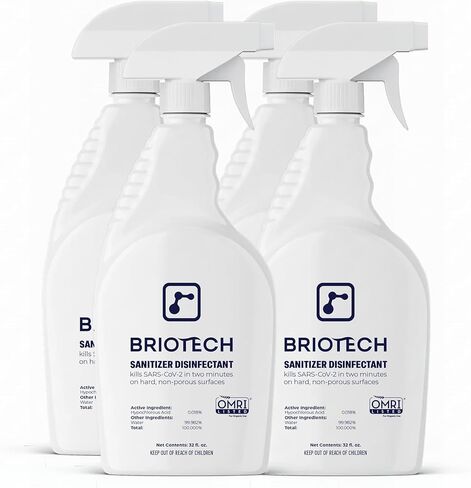 BRIOTECH Sanitizer Disinfectant Hypochlorous, Kill 99.99% of Viruses & Bacteria, Control Mold, Eliminate Odor, Gentle for Nursery & Play Rooms, Food Contact Surface Sanitizer, 1 Gallon Refill in Saudi Arabia