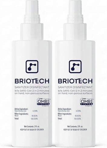 BRIOTECH Sanitizer Disinfectant Hypochlorous, Kill 99.99% of Viruses & Bacteria, Control Mold, Eliminate Odor, Gentle for Nursery & Play Rooms, Food Contact Surface Sanitizer, 1 Gallon Refill in Saudi Arabia