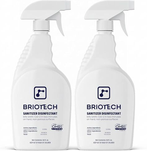 BRIOTECH Sanitizer Disinfectant Hypochlorous, Kill 99.99% of Viruses & Bacteria, Control Mold, Eliminate Odor, Gentle for Nursery & Play Rooms, Food Contact Surface Sanitizer, 1 Gallon Refill in Saudi Arabia