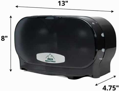 Sierra Hygiene Black Little Big Roll 6" Toilet Tissue Twin Dispenser with (24) Little Big Roll 2-Ply Toilet Paper Rolls 420’ (1,260 Sheets) in Saudi Arabia
