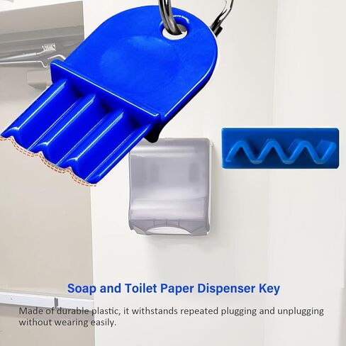 Replacement Toilet Paper Towel Dispenser Key and Soap Dispenser Key for Wa-ffle Geor-gia Pacific and San ja-mar Dispensers,Suitable for Janitors and Maintenance Professionals.Blue,Pack of 3 in Kuwait