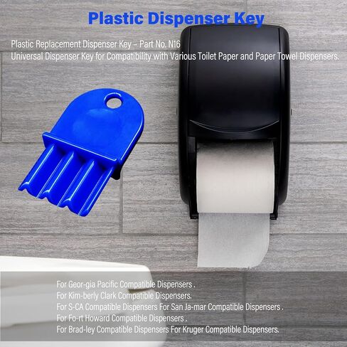 Replacement Toilet Paper Towel Dispenser Key and Soap Dispenser Key for Wa-ffle Geor-gia Pacific and San ja-mar Dispensers,Suitable for Janitors and Maintenance Professionals.Blue,Pack of 3 in Kuwait