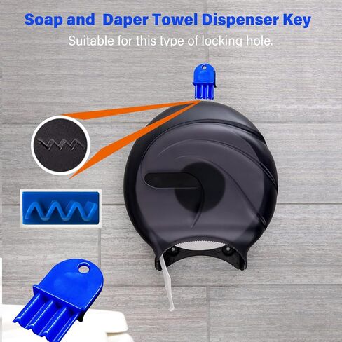 Replacement Toilet Paper Towel Dispenser Key and Soap Dispenser Key for Wa-ffle Geor-gia Pacific and San ja-mar Dispensers,Suitable for Janitors and Maintenance Professionals.Blue,Pack of 3 in Kuwait