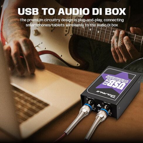 Bolanle USB-PRO Active DI Box with Ground Loop Isolation | 24bit/192kHz USB Audio Interface for Live Sound & Recording | Eliminate Hum & Buzz Noise from PC to PA System | Plug & Play in Kuwait