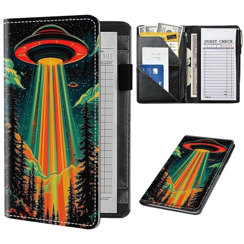 Server Book for Waitress,Server Books for Waitress with Zipper Pocket,Cute Server Book, Waitstaff Organizer Waitress Book with Money Pocket and Zipper Fit Server Apron,Cute Dinosaurs in Kuwait