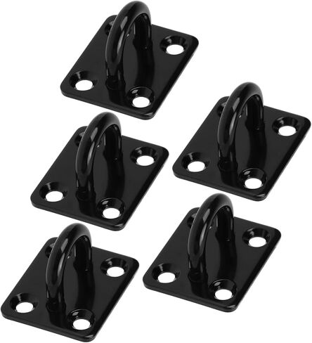 Drfeify Thickened Stainless Steel Wall Mount Pad Eye Scratch Black for Hammocks, Wire Ropes, Chains [5Pcs] (5mm) in Saudi Arabia