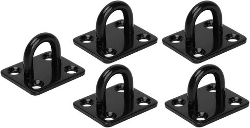 Drfeify Thickened Stainless Steel Wall Mount Pad Eye Scratch Black for Hammocks, Wire Ropes, Chains [5Pcs] (5mm) in Saudi Arabia