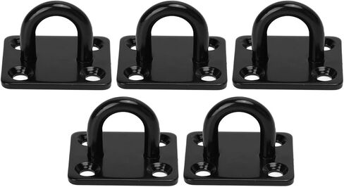 Drfeify Thickened Stainless Steel Wall Mount Pad Eye Scratch Black for Hammocks, Wire Ropes, Chains [5Pcs] (5mm) in Saudi Arabia