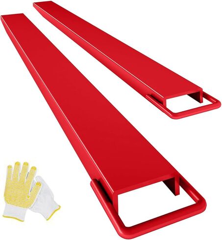 ملحقات الرافعة الشوكية مقاس 60 بوصة مع قفاز، ملحقات الرافعة الشوكية شديدة التحمل من الفولاذ، سعة 4000 رطل، عرض 4.5 بوصة - 5 بوصة، زوج واحد، سهل التركيب لشاحنات الرافعة الشوكية، أحمر in Kuwait