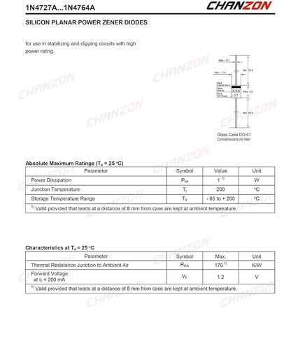 (Pack of 100 Pieces) Chanzon 1N4737A 1N4737 Power Zener Diode 1W 7.5V DO-41 (DO-204AL) Axial Diodes 1 Watt 7.5 Volt 7V5 in Saudi Arabia