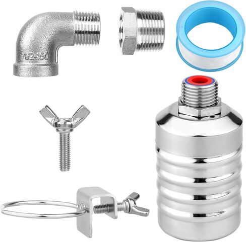 2pcs Water Float Valve, Stainless Steel Automatic Water Level Control Float Valve 1/2in and 3/4in Connection Types for Fish Tank Swimming Pool Livestock Trough in Saudi Arabia