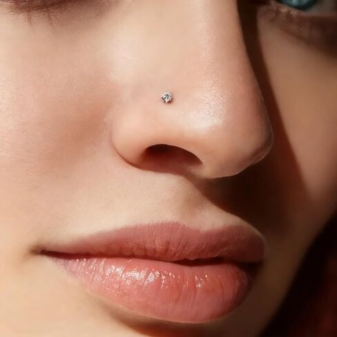 20G Flat Back Stud Earrings for Women Hypoallergenic Surgical Steel Threadless Tragus Cartilage Conch Nose Monroe Labret Medusa Piercing Jewelry/Be Equipped With Piercing Ball Grabber Tool in Saudi Arabia