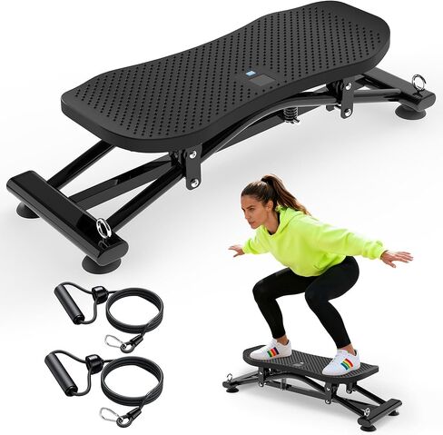 KINMAC Indoor Ski Simulator with Resistance Bands - Balance Board Home Gym Sliding Machine for Full-Body Cardio, Non-Slip Base, Core & Leg Workout Trainer in Kuwait