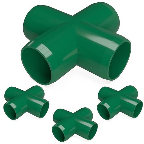 FORMUFIT F114CRX-WH-4 Cross PVC Fitting, Furniture Grade, 1-1/4" Size, White (Pack of 4) in Kuwait