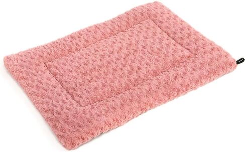 Premium Plush Pet Kennel Bed Soft Comfortable Dog Mat Cushion with Non Slip Bottom Washable Cozy Sleeping Pad for Small Medium Large Dogs Cats Supportive Crate Mat for Indoor Use (Pink, Medium) in Saudi Arabia