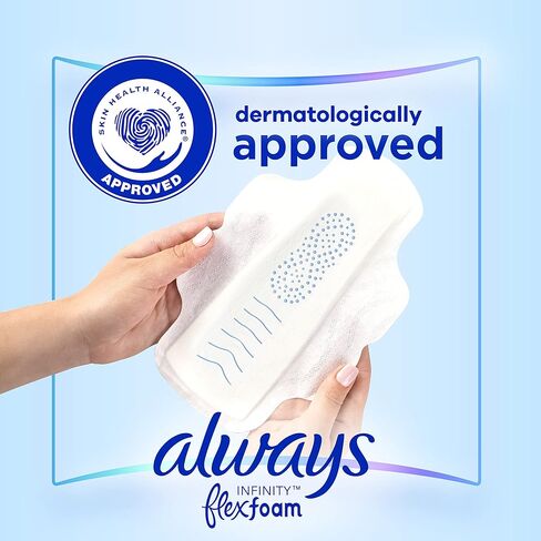 Always Infinity Feminine Pads For Women, Size 1 Regular Absorbency, With Wings, With Flexfoam, Unscented, 18 Count in Saudi Arabia