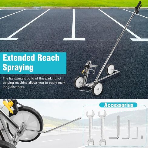 Wheeled Multi-Function Line Marking Applicator with Nozzle Floor Paint Tape Applicator for Factories Parking Lots Driveway Playground in Kuwait