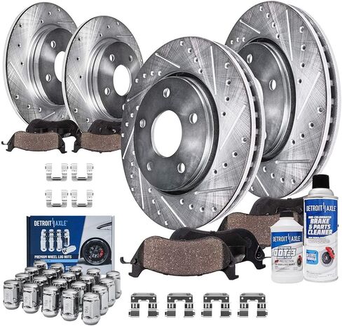 Detroit Axle - مجموعة الفرامل لـ 10-13 Subaru Impreza Legace Outback Forester Brake Rotors 2010 2011 2012 2013 منصات فرامل السيراميك استبدال المكسرات الخلفية الأمامية: 11.54 "الأمامية و 11.26" الخلفية in Saudi Arabia