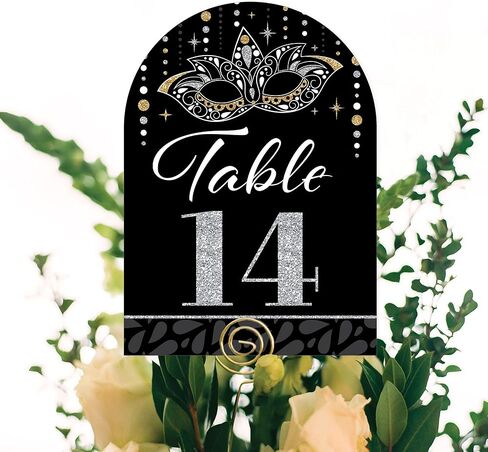 Big Dot of Happiness Masquerade - Venetian Mask Party Double-Sided 5 x 7 inches Cards - Table Numbers - 1-20 in Saudi Arabia