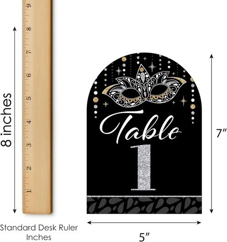 Big Dot of Happiness Masquerade - Venetian Mask Party Double-Sided 5 x 7 inches Cards - Table Numbers - 1-20 in Saudi Arabia