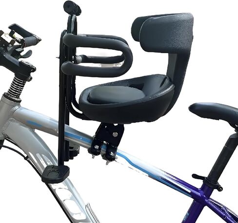 مقعد دراجة خلفي للأطفال، مقعد أمامي للأطفال، كرسي مسند الظهر، ملحق للكبار، مع حزام ودواسات in Kuwait