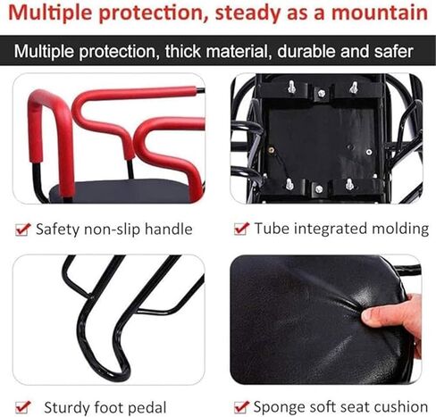 مقعد دراجة خلفي للأطفال، مقعد دراجة للأطفال، سرج مقاعد لحماية سلامة الأطفال، قابل للإزالة، مع دواسات مساند للذراعين غير قابلة للانزلاق، سهل التركيب، عالمي in Kuwait