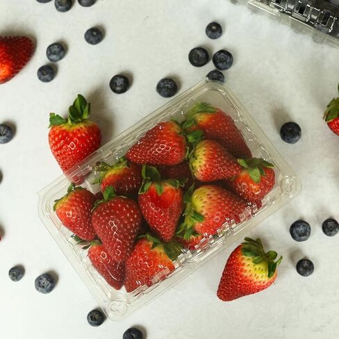 120 Count - 1 Pound Size Strawberry/Berry Basket Clam Shell Container for Refrigerator Berry Storage in Saudi Arabia